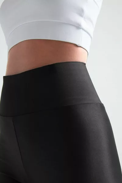 Zwarte Extra Hoge Taille Pickup Glanzende Disco Leggings