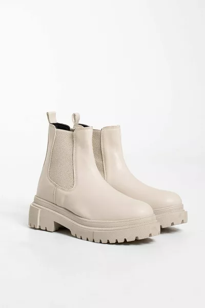 حذاء نسائي بيج (نعل 5 سم)