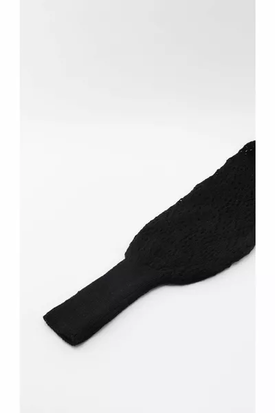 Женский ажурный 4 пуговицы сезонный черный кардиган