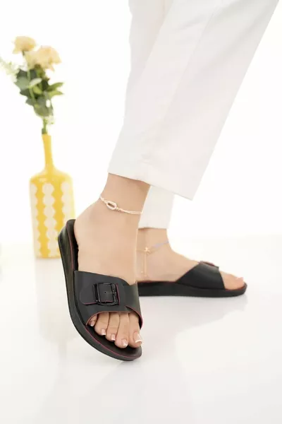 Donne Nero Casual Pantofole Casual Luce Elegante Estate Mare Spiaggia Dote Ospite All'aperto E Pantofole Da Casa