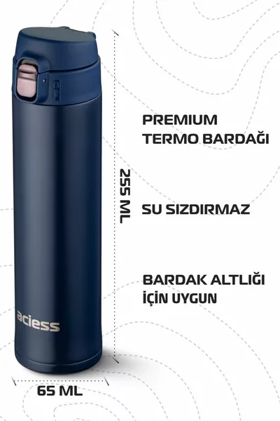 كوب ترمس من الفولاذ المقاوم للصدأ  مل متشابكة ترمس القدح الكأس ترمس السيارة فنجان قهوة أزرق