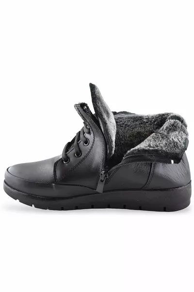 -5 نعل العظام الفراء الأسود أمي الأحذية المرأة سستة الدانتيل متابعة الأحذية أحذية