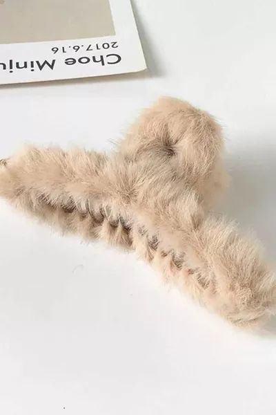 Femmes Café Peluche Xl Latch Fermoir