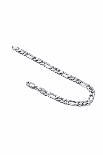 Bracciale a catena Figaro da uomo in argento sterling 