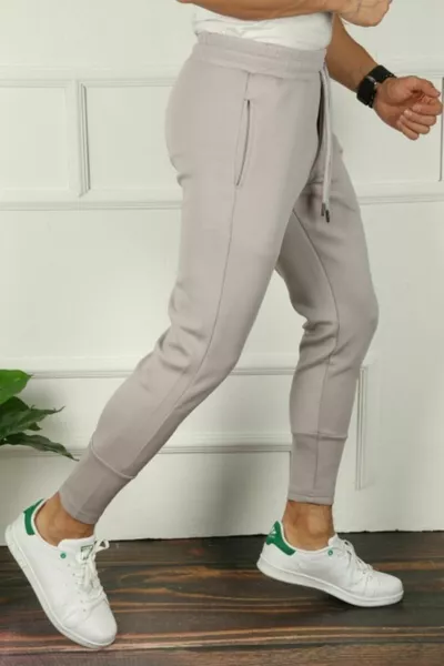 Men's Grey Scuba Fabric Slimfit Jogger Outdoor Sweatpants