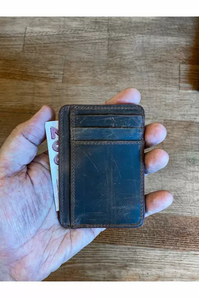 Чикаго Двусторонний 8+1 Практичный держатель для карт из натуральной кожи (подарок брелоку)