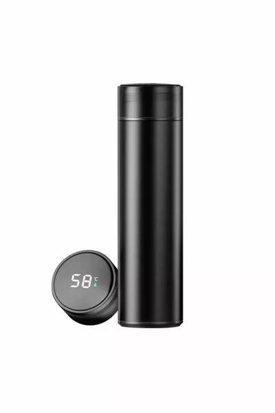 Schwarz Digitale Temperaturanzeige Thermoskanne ml