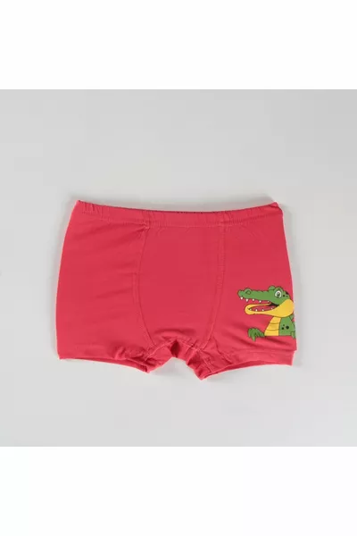 Boys' Crocodile Printed % Cotton 3-Piece Shorts-boxer