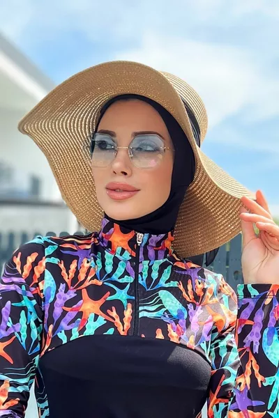 Ribbon Detailed Straw Hat Camel 