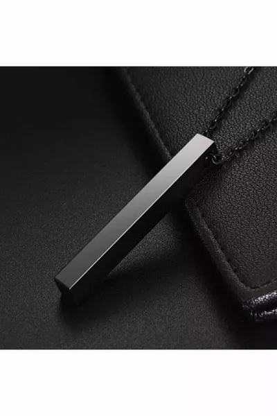 Murat Boz Collier Homme Collier Rectangulaire Noir cm