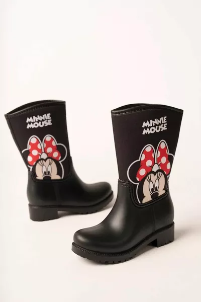 ماء الأم ابنة ميكي ماوس منقوشة أحذية المطر