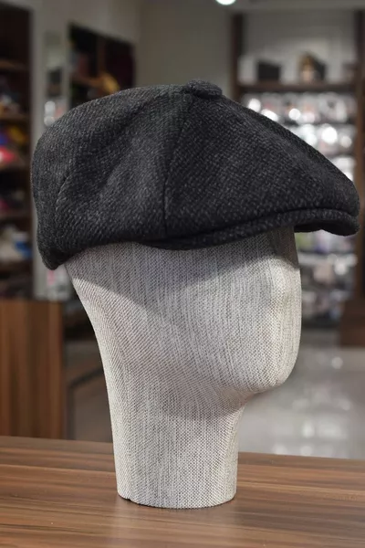 Мъжка зимна шапка в британски стил Peaky Blinders Черни точки Newsboy Trend 8 части шапка