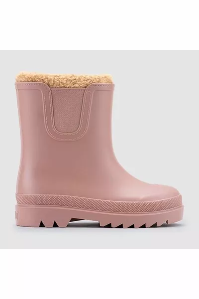 Igor Tokio Borreguito Girls' Rain Boots with Pink Fur