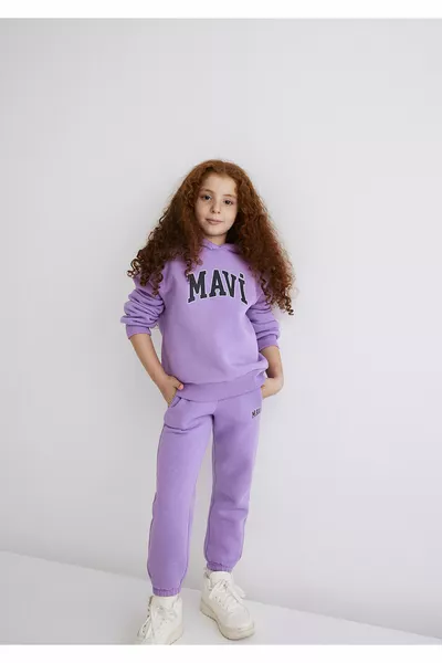 Sweat à capuche violet avec logo 