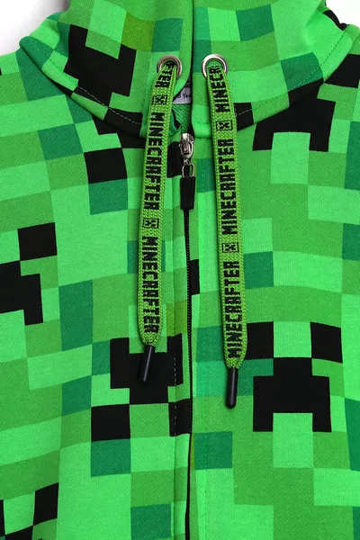 Sweat à capuche zippé pour garçon avec motif Minecraft Creeper à  degrés