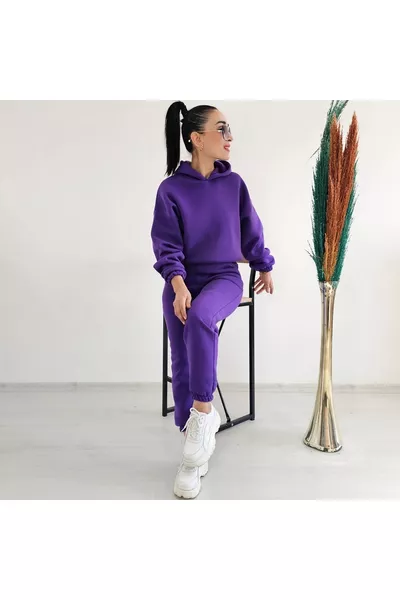 طقم رياضي بغطاء رأس بثلاثة خيوط