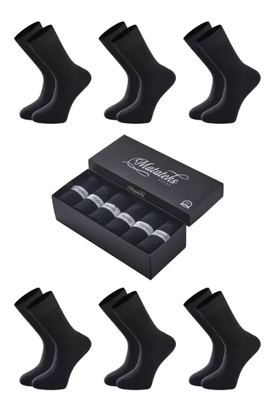 Bamboe Heren Sokkel Lange Rechte Zwarte Sokken -Draad Naadloos Premium Set van 6
