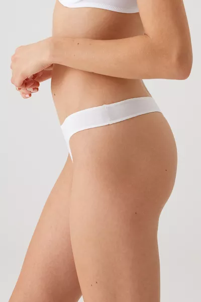 Women's 5-Pack Economic Package Black-White-Nude  No Show Cotton Basic Thong