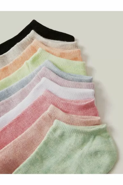 8 пар женских носков-тапочек из хлопка разных цветов