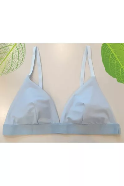 Светлосин широк еластичен бралет