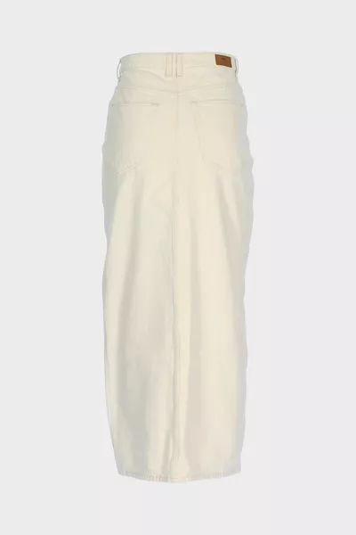 Ecru с висока талия Pat Zip Цепка Макси дънкова пола C 