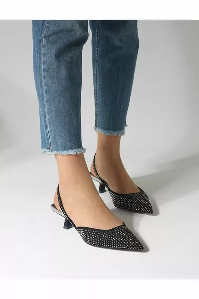 Fegi حجر البلاتين أحذية نسائية قصيرة الكعب