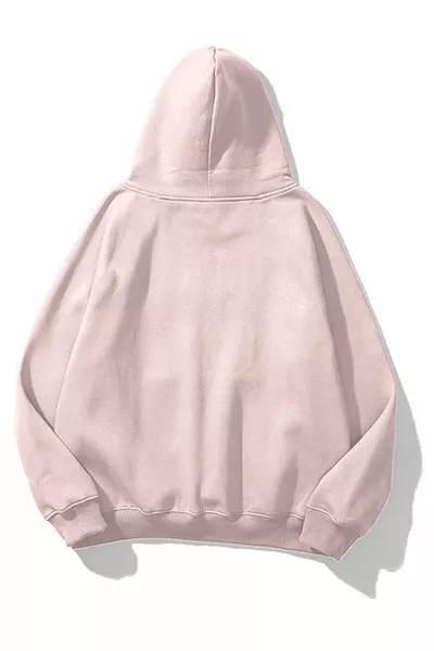 للجنسين الأساسية قميص من النوع الثقيل هوديي الوردي