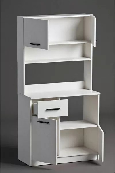 خزانة ركن القهوة بيضاء