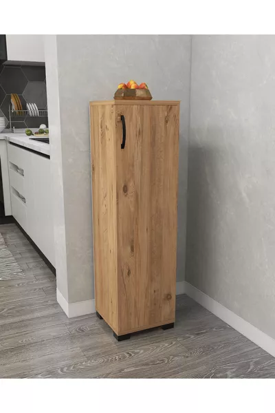 خزانة صغيرة متعددة الاستخدامات بباب واحد لخزن المؤن وخزانة حمام