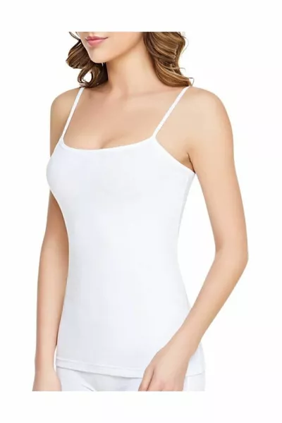 حمالة صدر نسائية رقيقة بيضاء بدون أكمام 6 قطع بنسبة % قطن - 