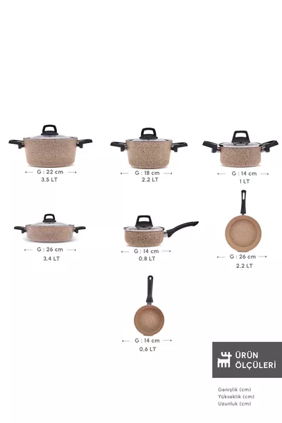 Set di pentole Biogranit Vincent  pezzi Marrone