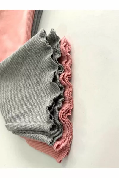 2 шт. для девочек: трикотажные лосины с высокой талией из кашкорсе, широкие брюки испанского фасона, одна деталь