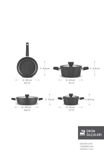 Biodiamond Regnum Induction-Based 7-Piece Pot and Pan Set