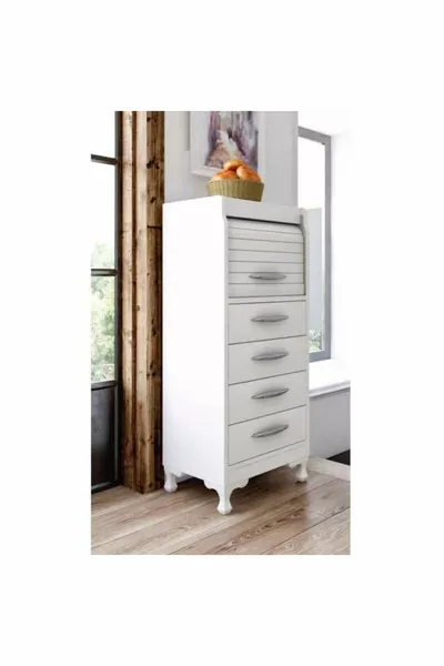 خزانة خبز ومخزن أبيض أفانغارد بأربعة أدراج