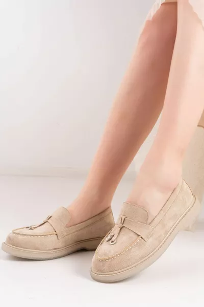 Mocassins en daim pour femmes pour une usure décontractée de la semelle transparente