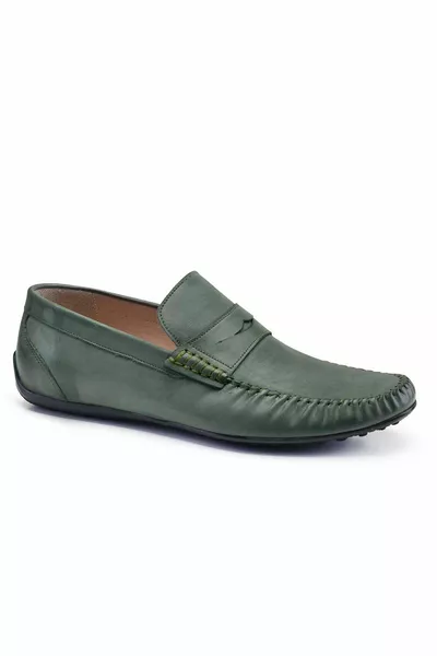 Мъжки обувки Nubuck Green Summer Loafer --