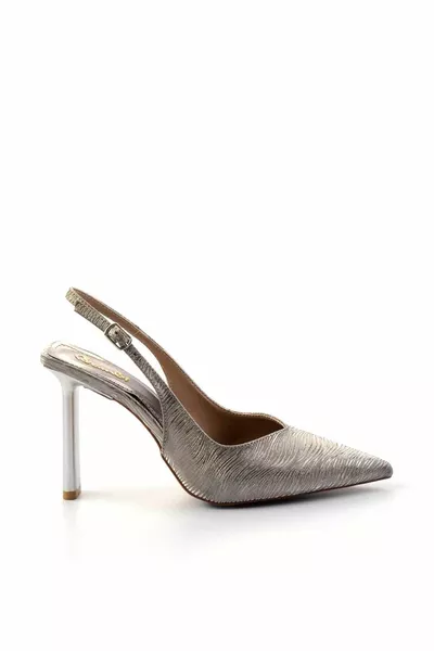 البلاتين لامعة الساتان المرأة مساء اللباس أحذية 