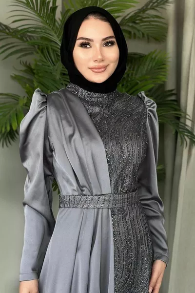 Sema Evening Dress Grey