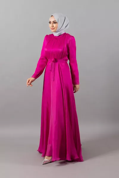 Вечерна рокля Diva Плисирана Вечерна Рокля Фуксия