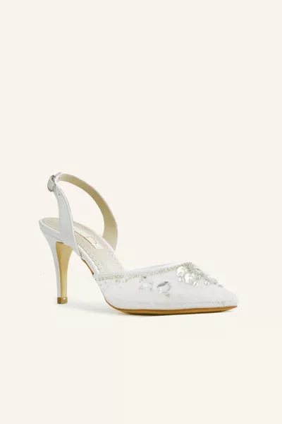 Mother-of-pearl Tiara Heeled Bridal Shoes