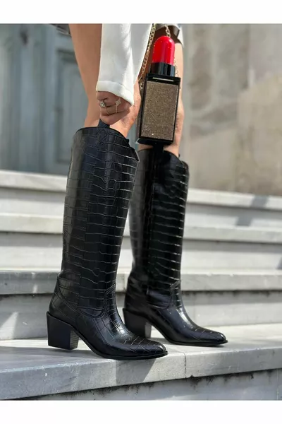 Pukka Cowboystiefel Schwarz