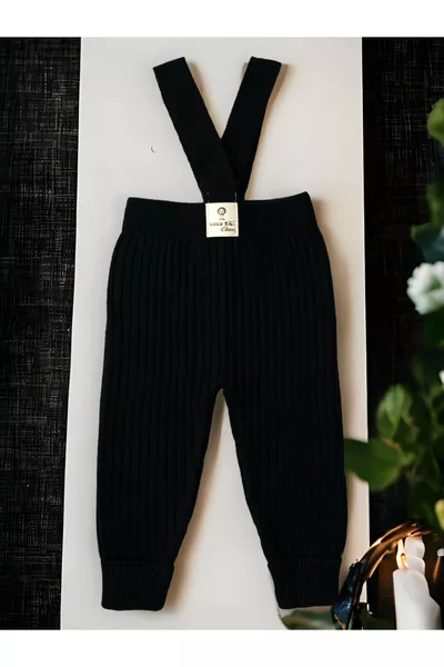 Salopette en tricot extensible avec bretelles croisées et taille ajustable pour bébé et enfant