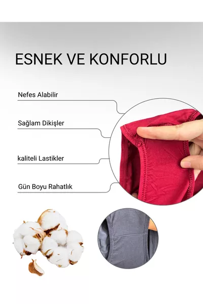 Дамски памучни цветни слипове тип батó/хипстър - многоцветни - пакет от 