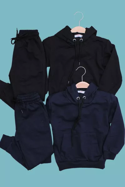 طقم رياضي سادة مكون من قطعتين للجنسين