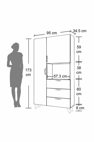 خزانة فرن ميكروويف مطبخ متعددة الاستخدامات باللون الأبيض