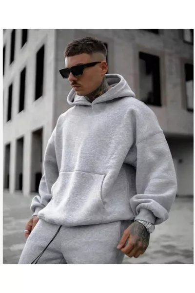 Толстовка с капюшоном и карманами, оверсайз, унисекс