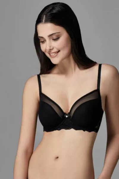  Reggiseno da donna con coppe e effetto contenitivo Venus Nero