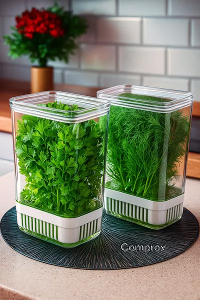 Набор из 2 контейнеров для хранения зелени – мл | Контейнер для хранения овощей и свежести в холодильнике