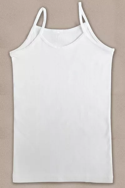 Girls' White Cotton Spaghetti Strap Tank Top 6-Pack 