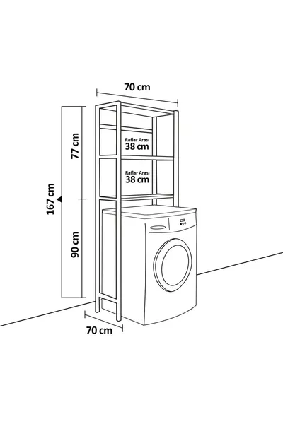 Boven de Wasmachine Organizer Plank Wit 3-planken Badkamer Organizer